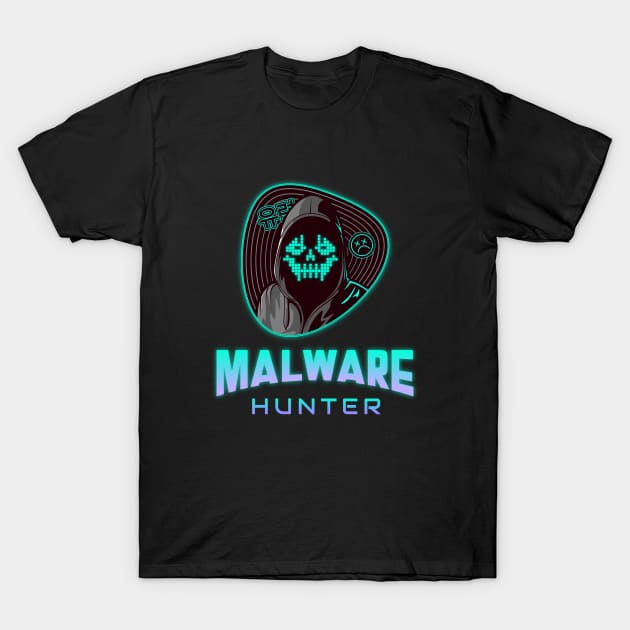 Malware Hunter Neon T-Shirt by Cyber Club Tees